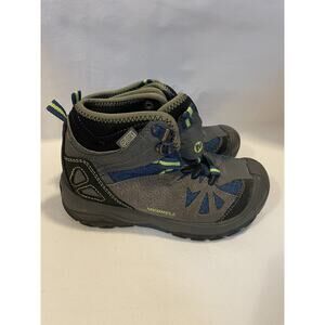 Merrell Youth Capra Mid Waterproof Hiking Boots 11.5M Blue Grey Trail 61633